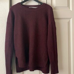 Athleta Burgundy Crew Neck Sweater